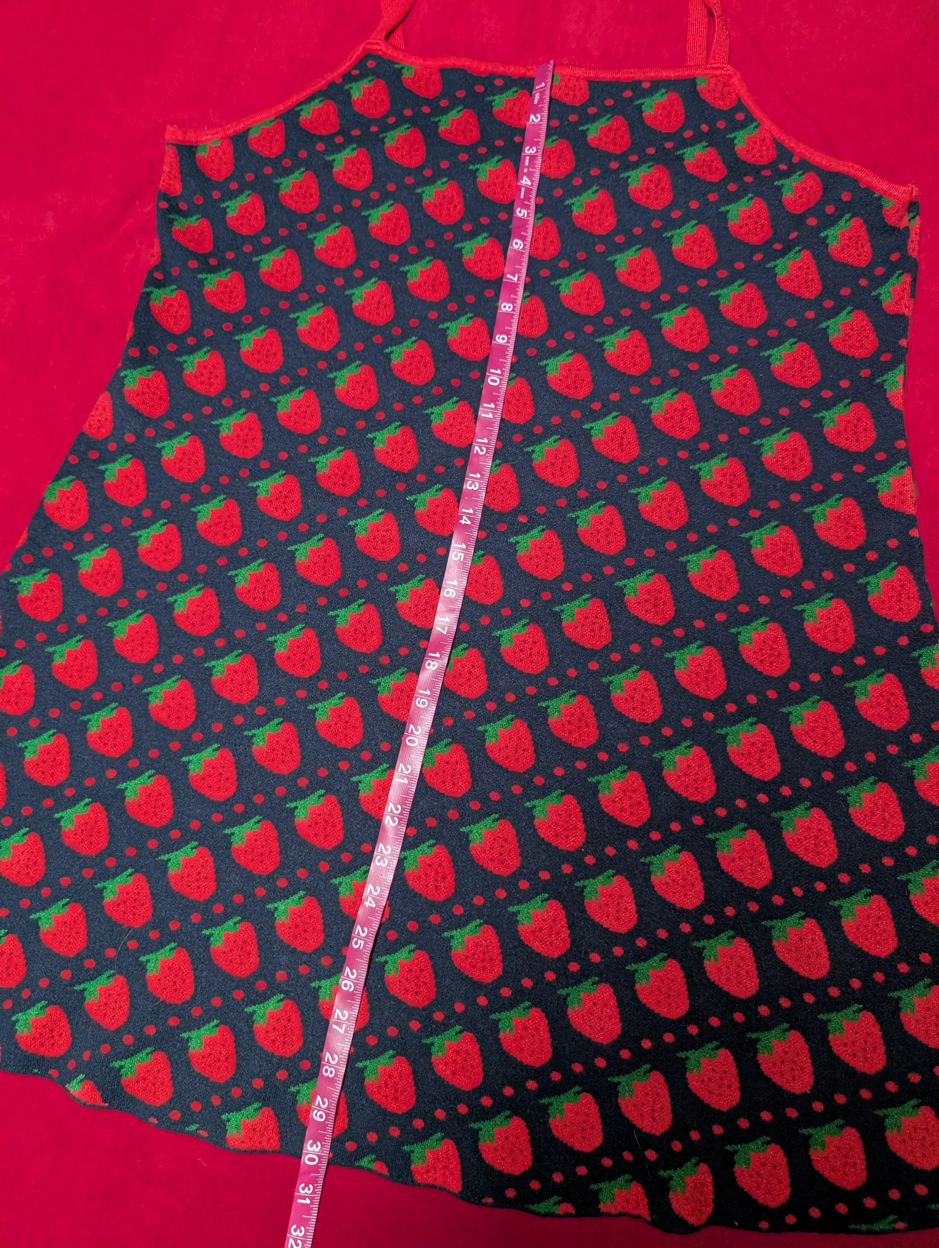 Cider Sassy Strawberries Sleeveless Sweater Knit Mini Dress in 4XL