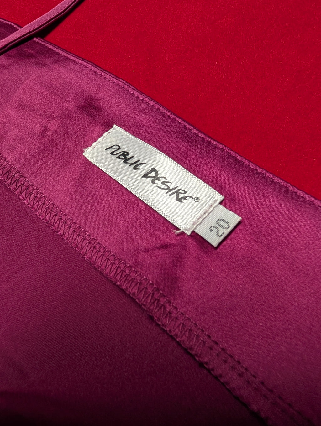 Magenta Pink Purple Halter Satin Split Dress size 20