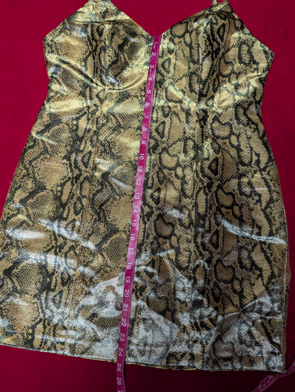 Metallic Snakeskin Mini Dress in Medium