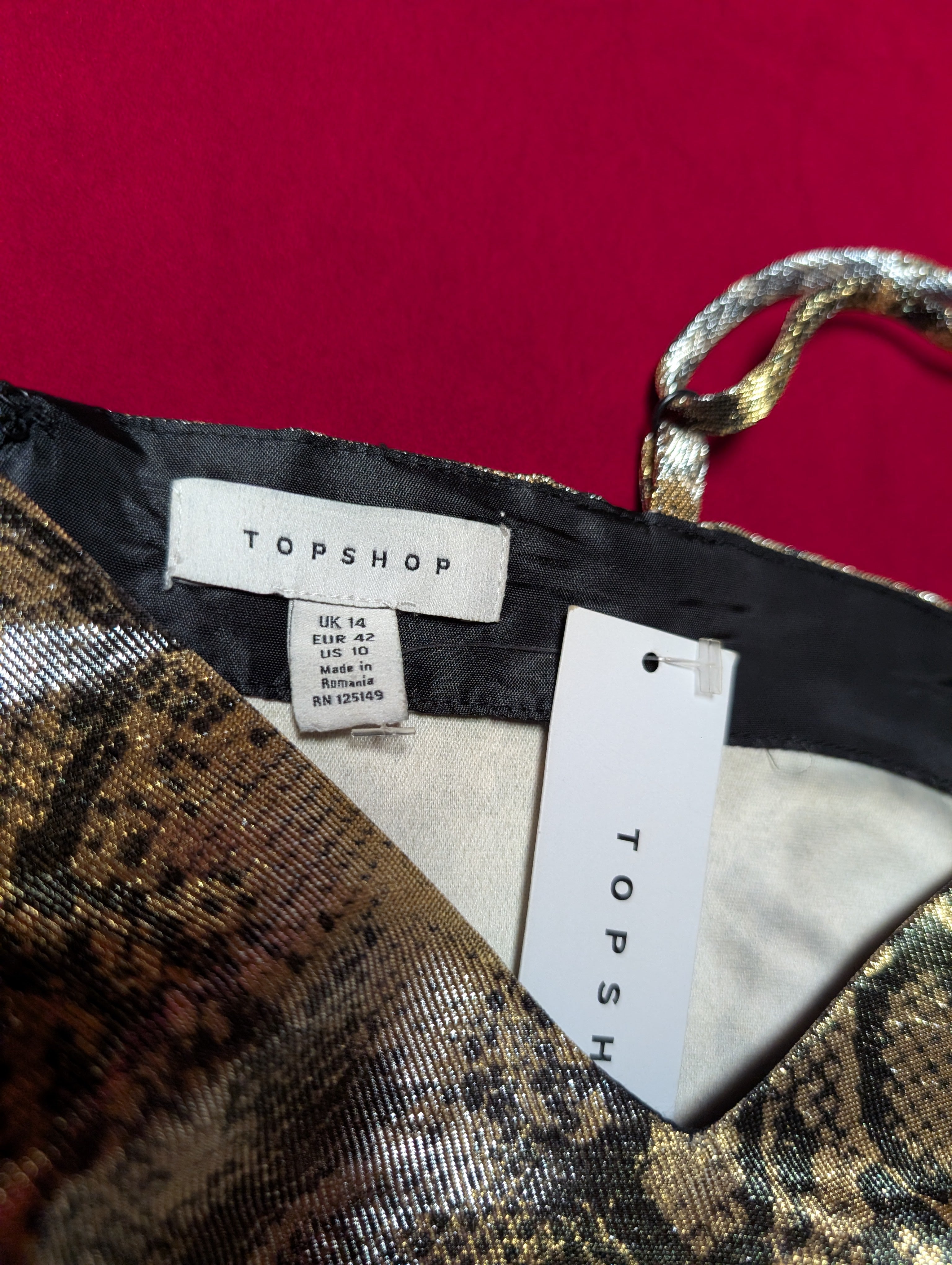 Metallic Snakeskin Mini Dress in Medium
