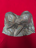 Curvy Sense Metallic Silver Micro Dots Wireless Bustier Tube Top in 3X