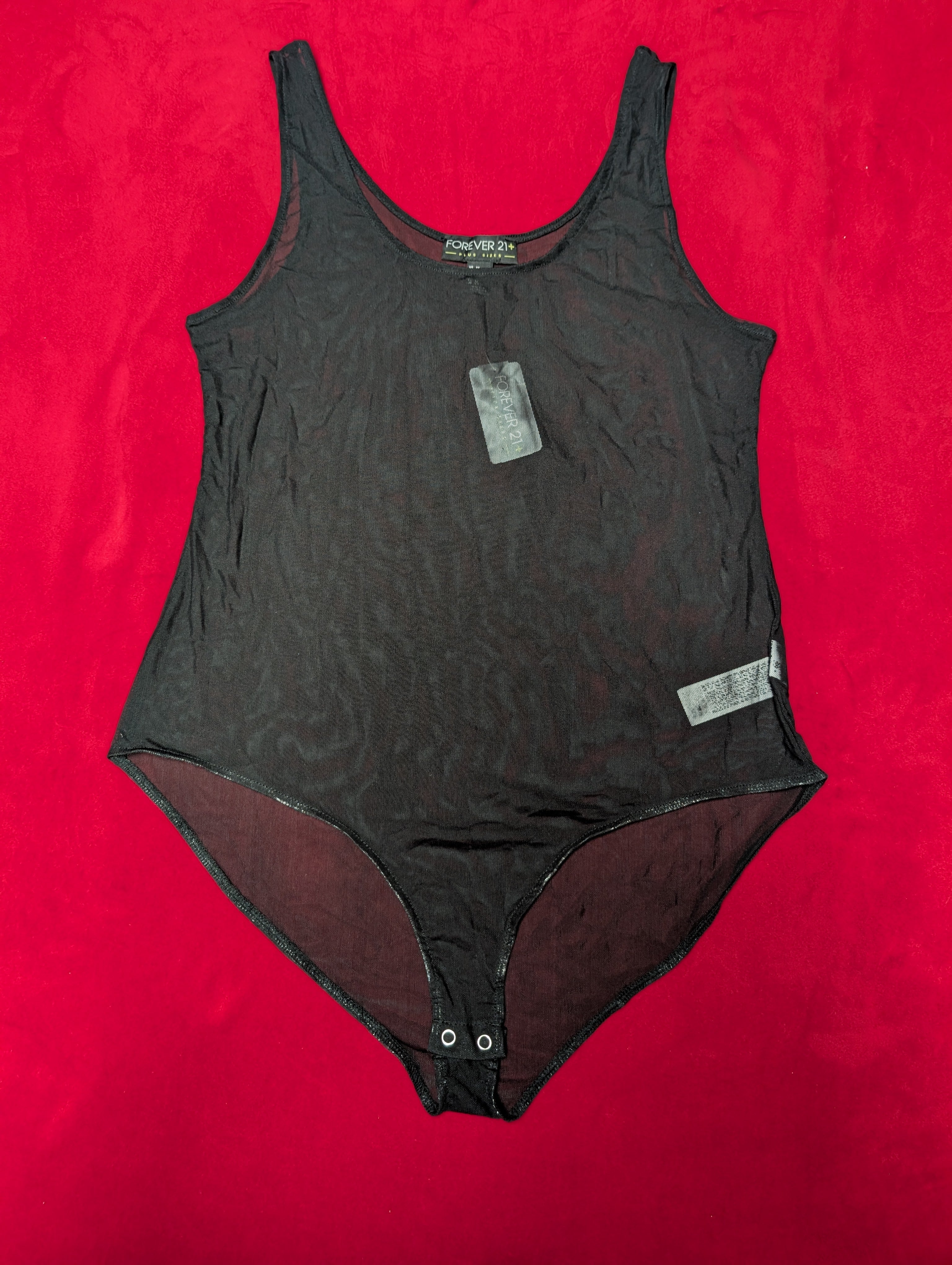 Seriously Sheer Mesh Knit Bodysuit in 1X