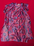 Night Time Creations Paisley Magenta & Indigo Slip & Robe Set size Small