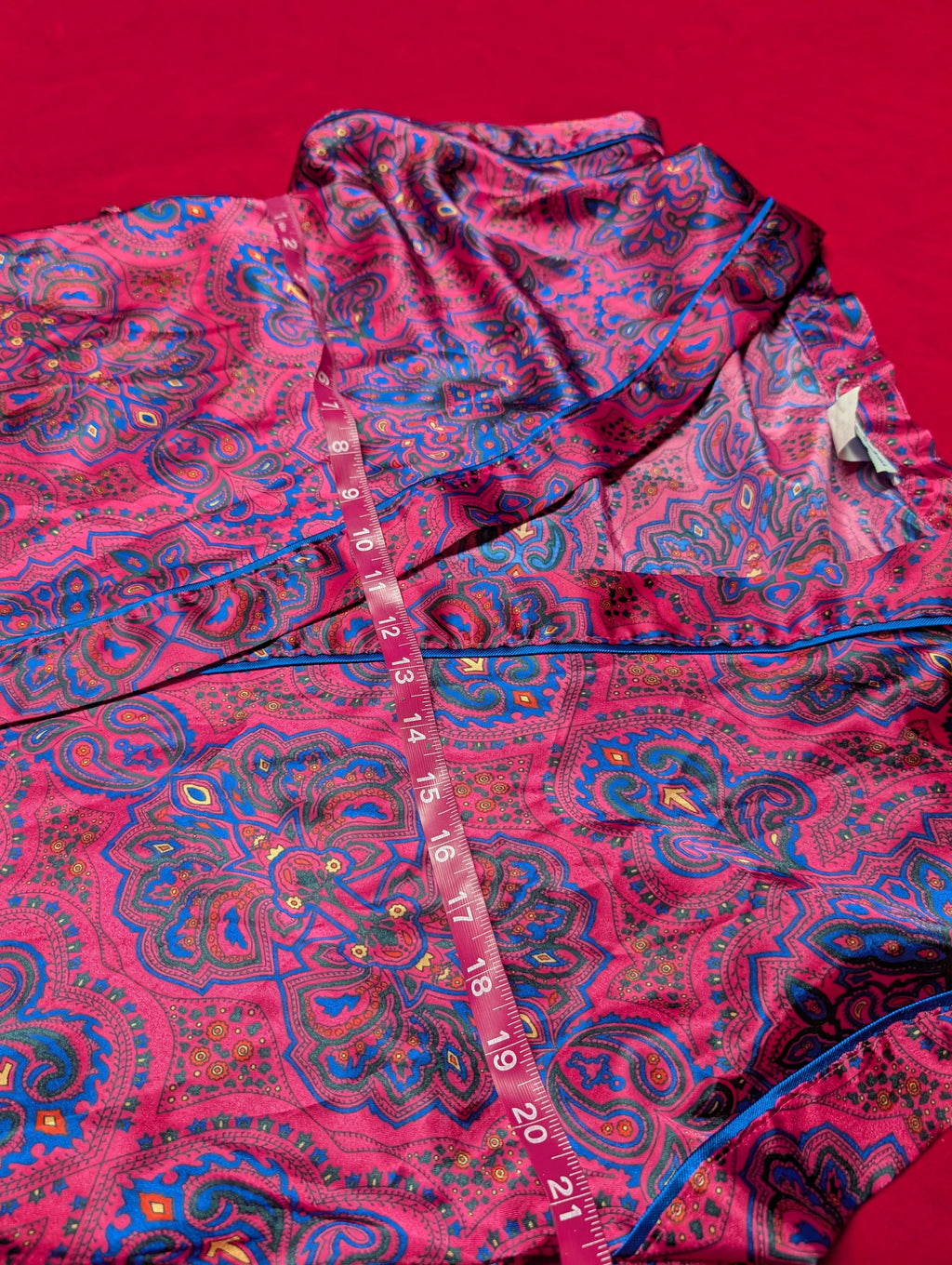 Night Time Creations Paisley Magenta & Indigo Slip & Robe Set size Small