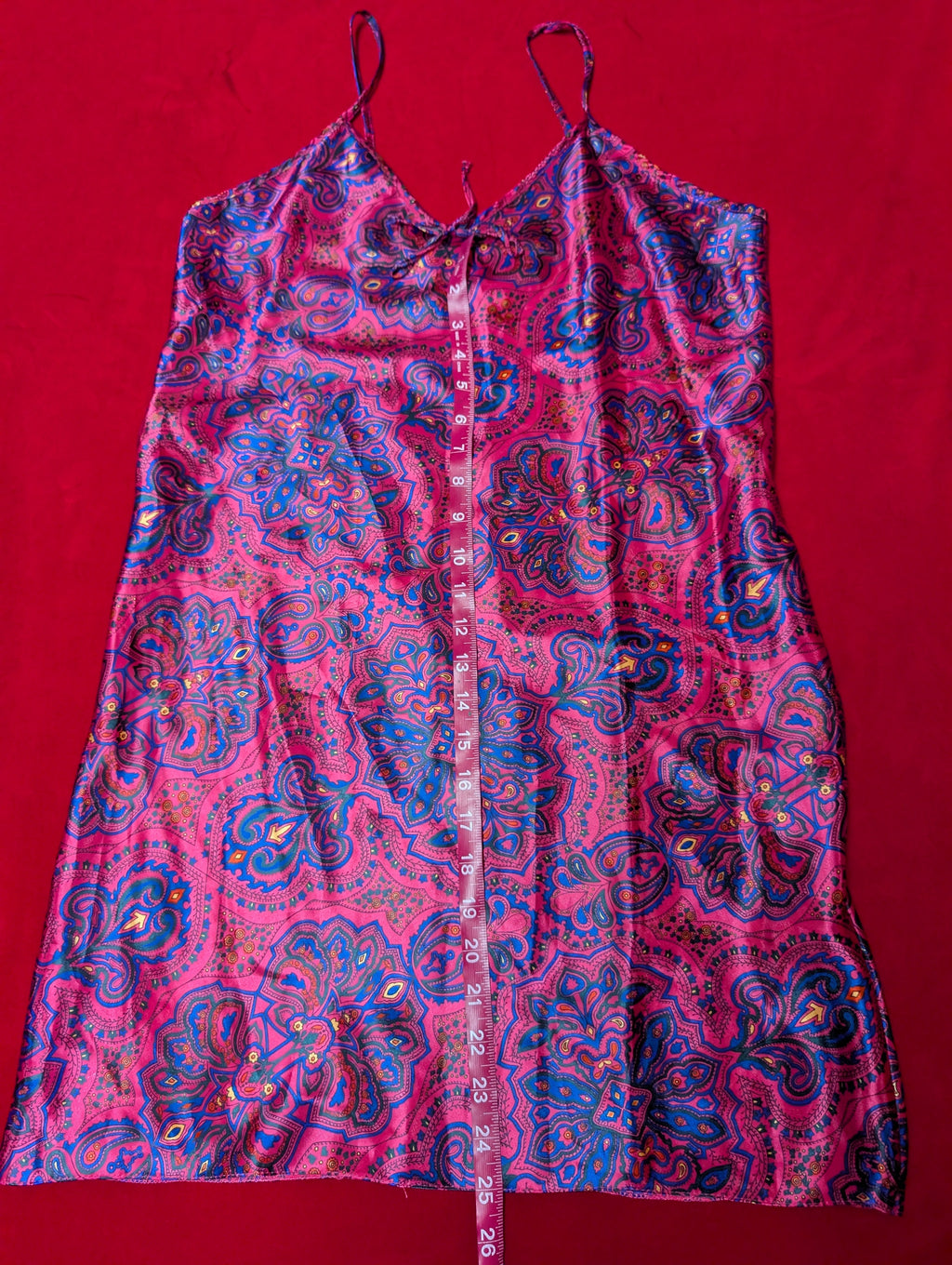Night Time Creations Paisley Magenta & Indigo Slip & Robe Set size Small