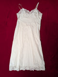 Vintage Vanity Fair Lace & Nylon Midi Length Slip Dress size Small
