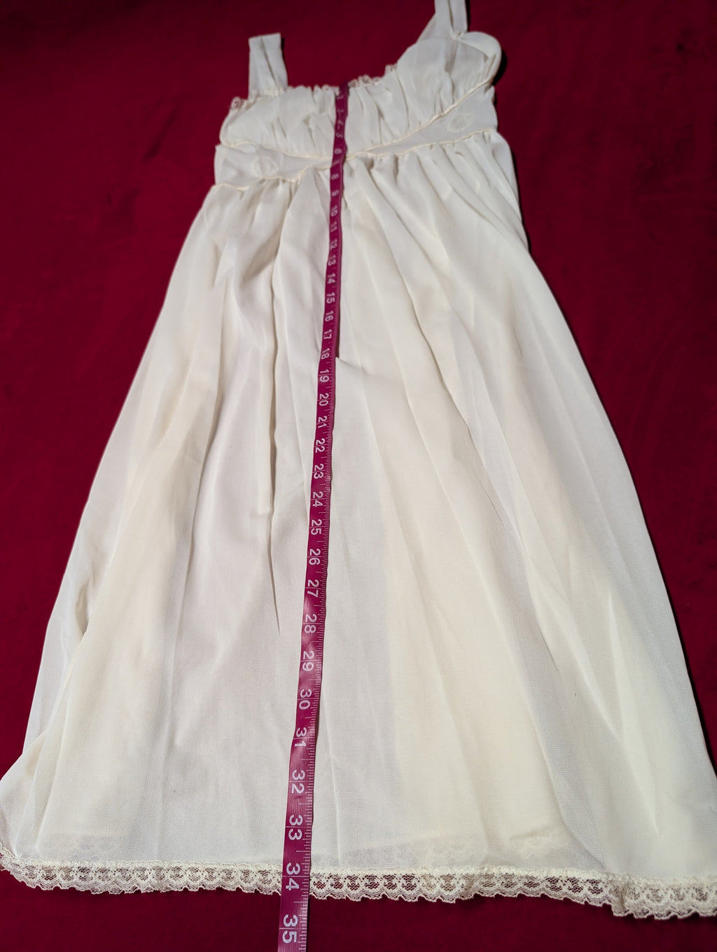 Vintage Radcliffe Nylon Flutter Princess Slip Midi Dress Nightie in XS