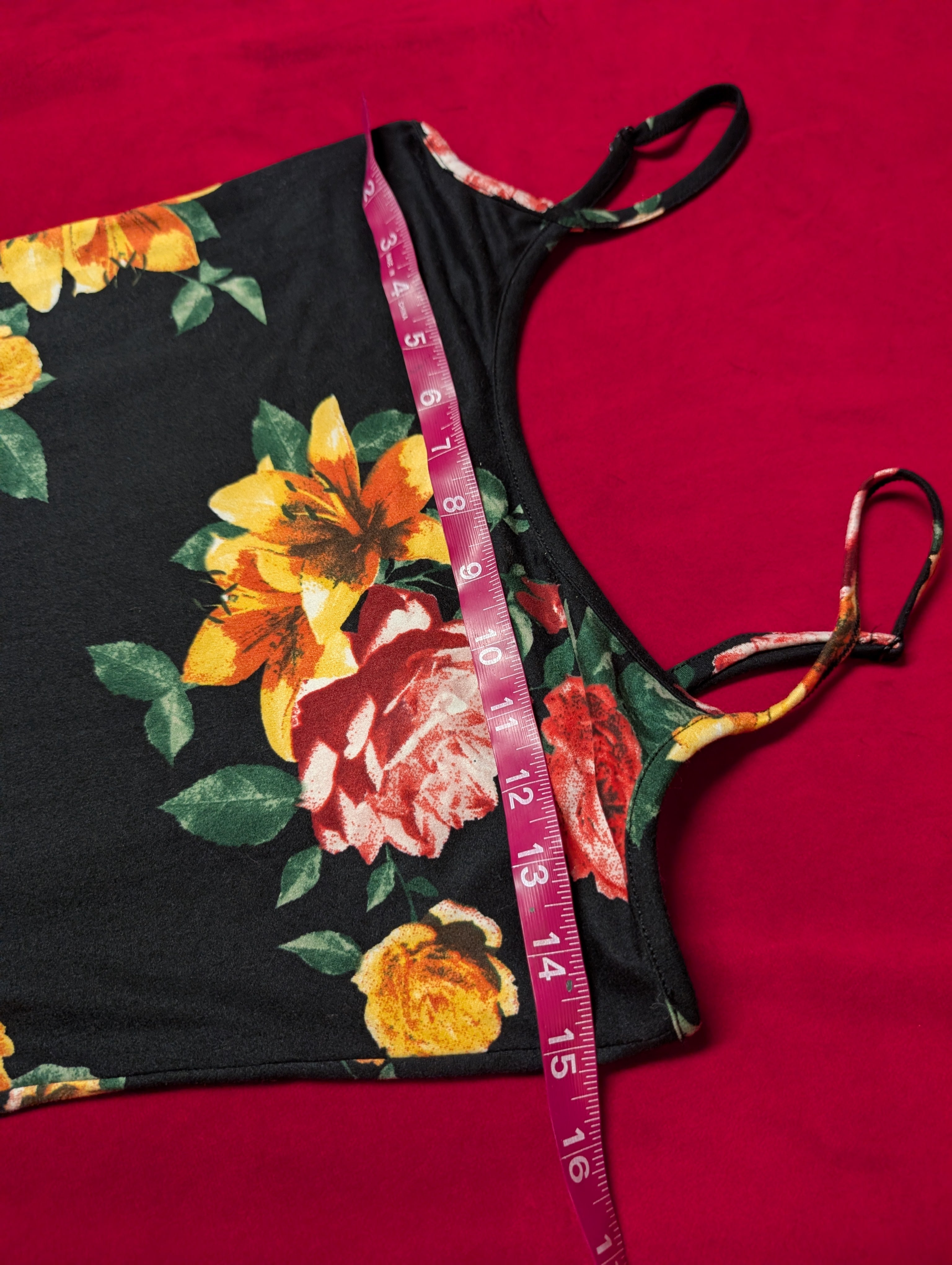 Heart & Hips Tropical Floral Midi Length Spaghetti Strap Slip Dress in Medium