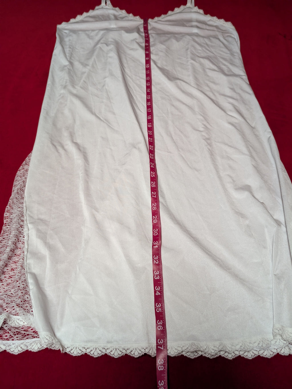 Beautiful White Maxi Slip Dress Nightie in Stark White with Lace Slits size 4XL
