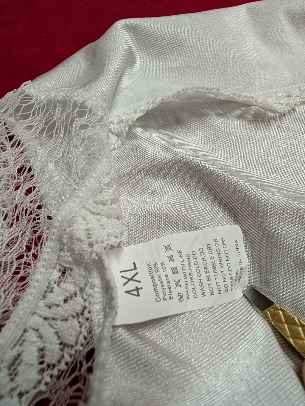 Beautiful White Maxi Slip Dress Nightie in Stark White with Lace Slits size 4XL