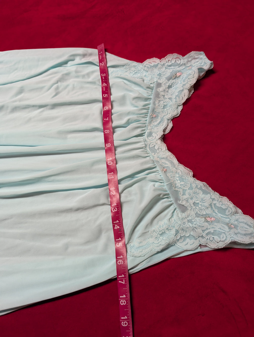 Vintage Shadowline Whimsical Powder Blue Nightie Nightgown size XL