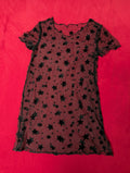 Sheer Mesh & Velvet Burnout Starry Mini Dress