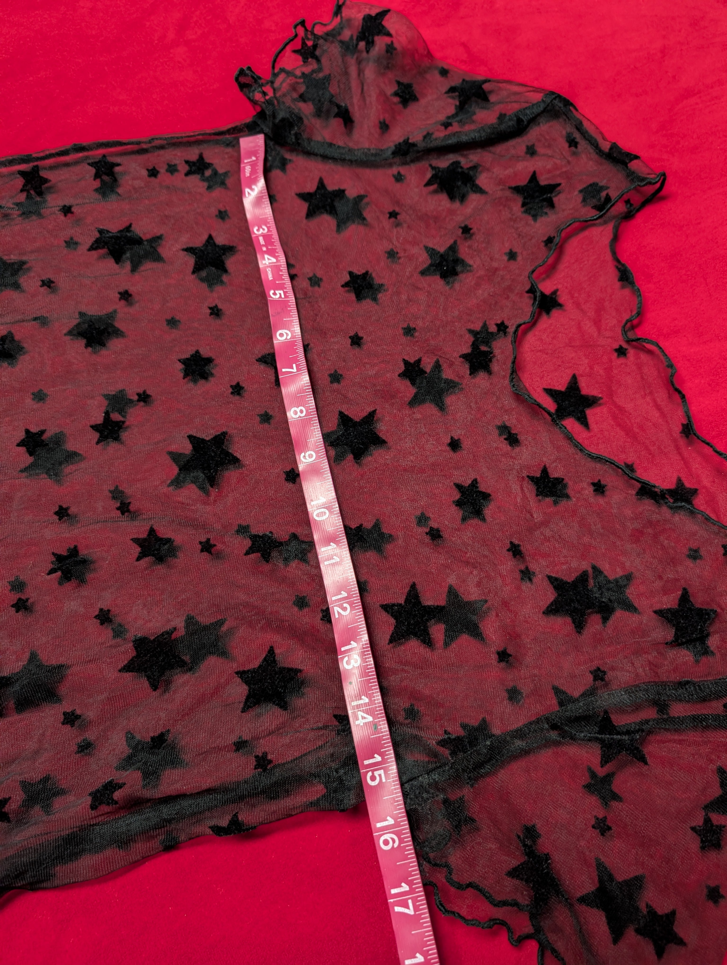 Sheer Mesh & Velvet Burnout Starry Mini Dress