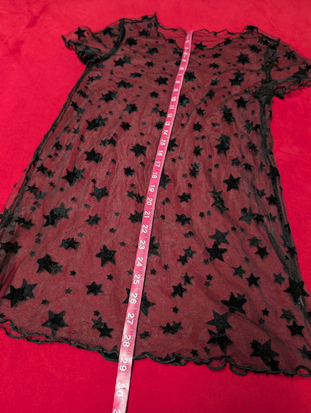 Sheer Mesh & Velvet Burnout Starry Mini Dress