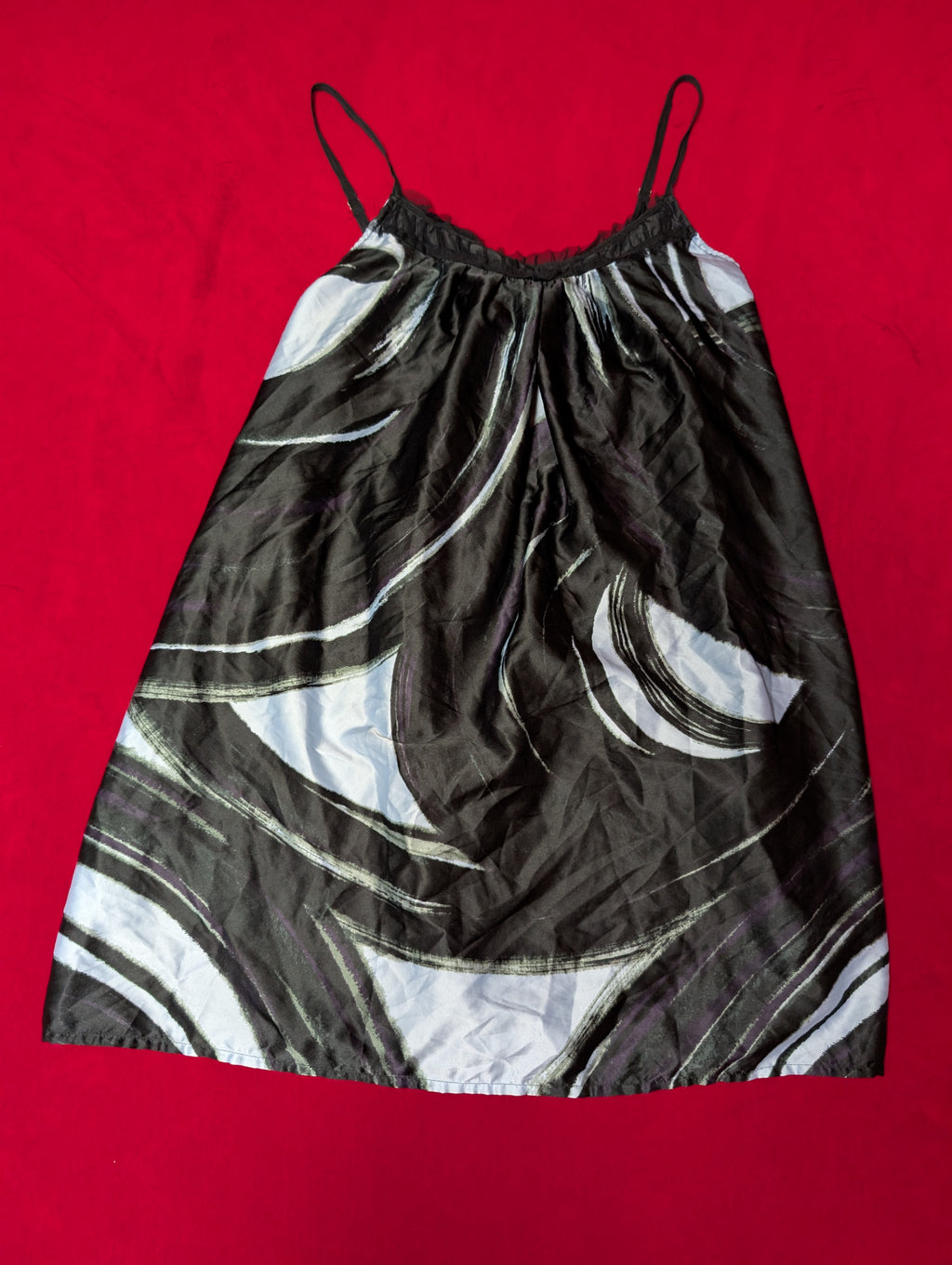 Vera Wang Intimates Abstract Paintbrush Shift Slip Chemise in Large