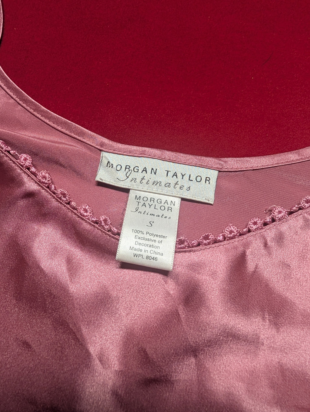 Dusty Rose Mauve Pink Satin Mini Slip Dress Chemise in Small