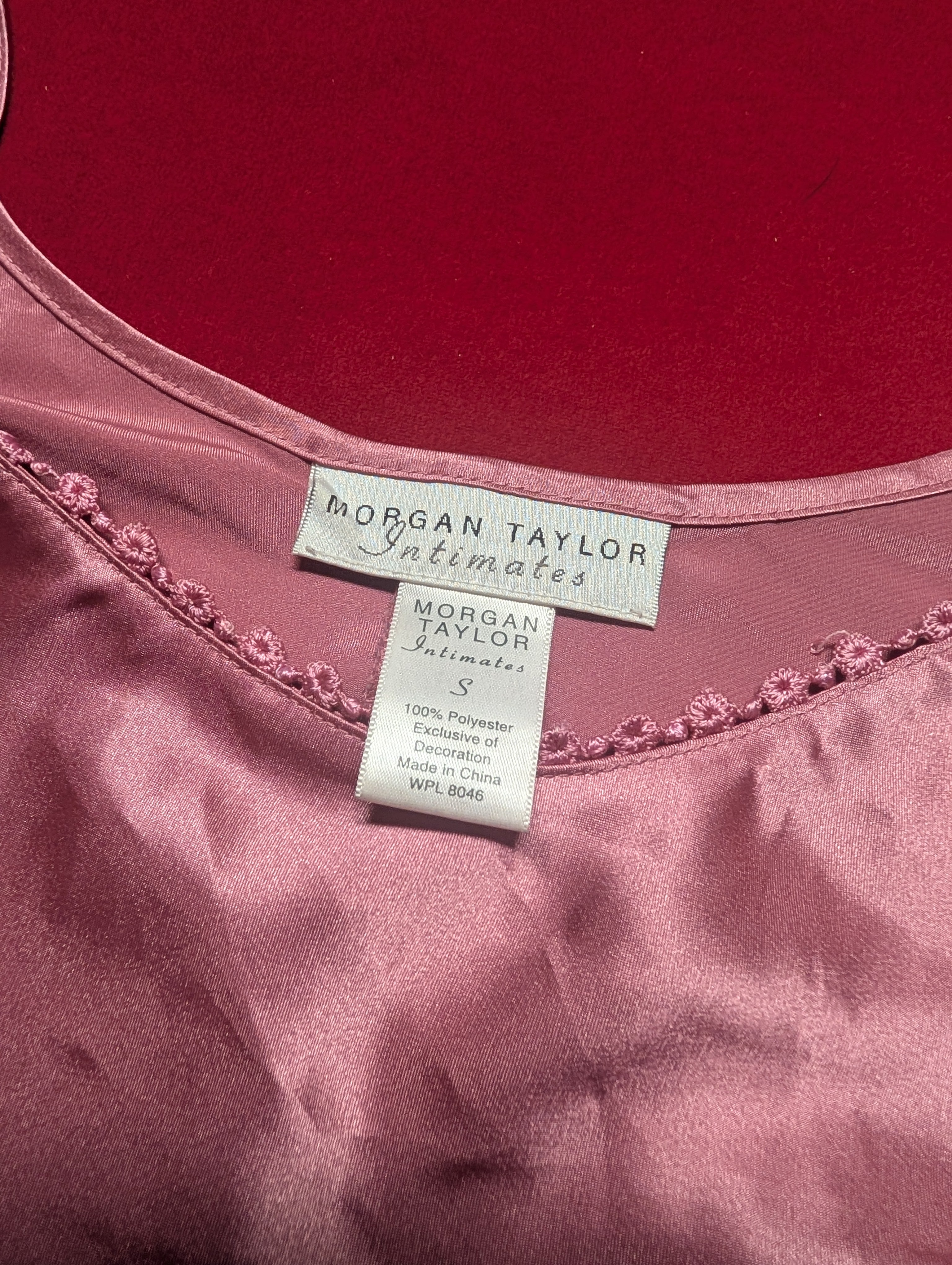 Dusty Rose Mauve Pink Satin Mini Slip Dress Chemise in Small