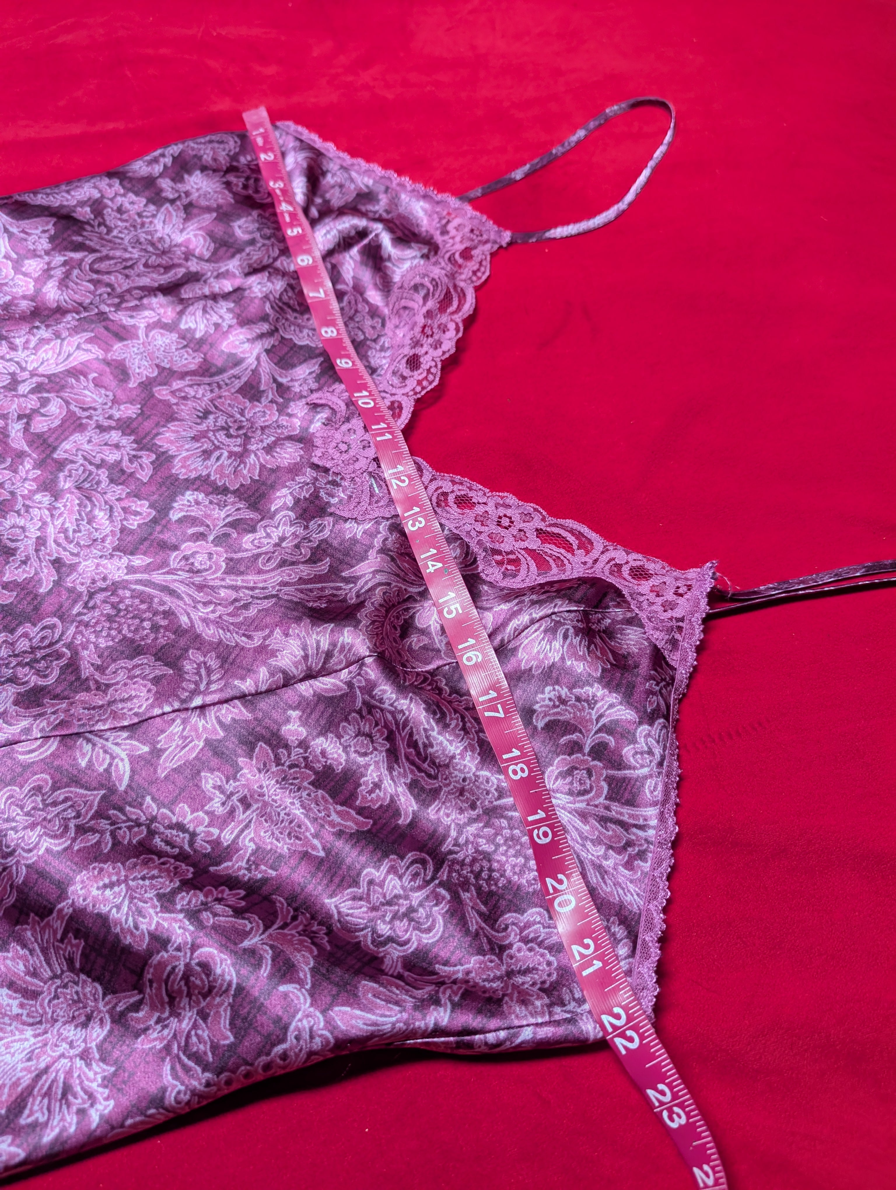 Groovy Magenta Floral Mini Slip Chemise Dress in XL