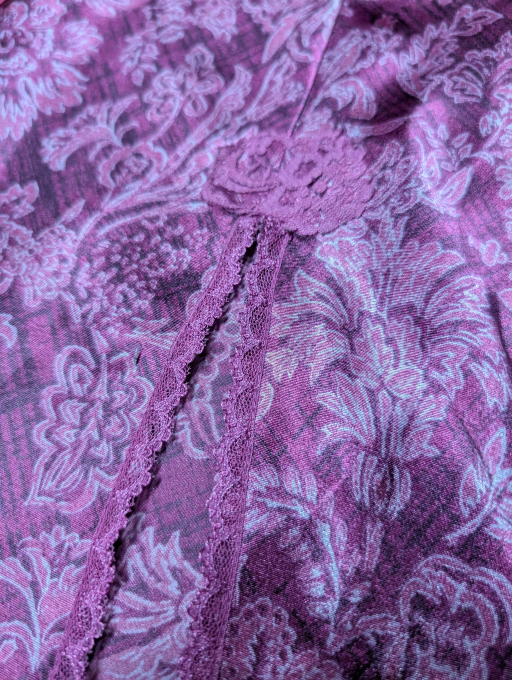Groovy Magenta Floral Mini Slip Chemise Dress in XL