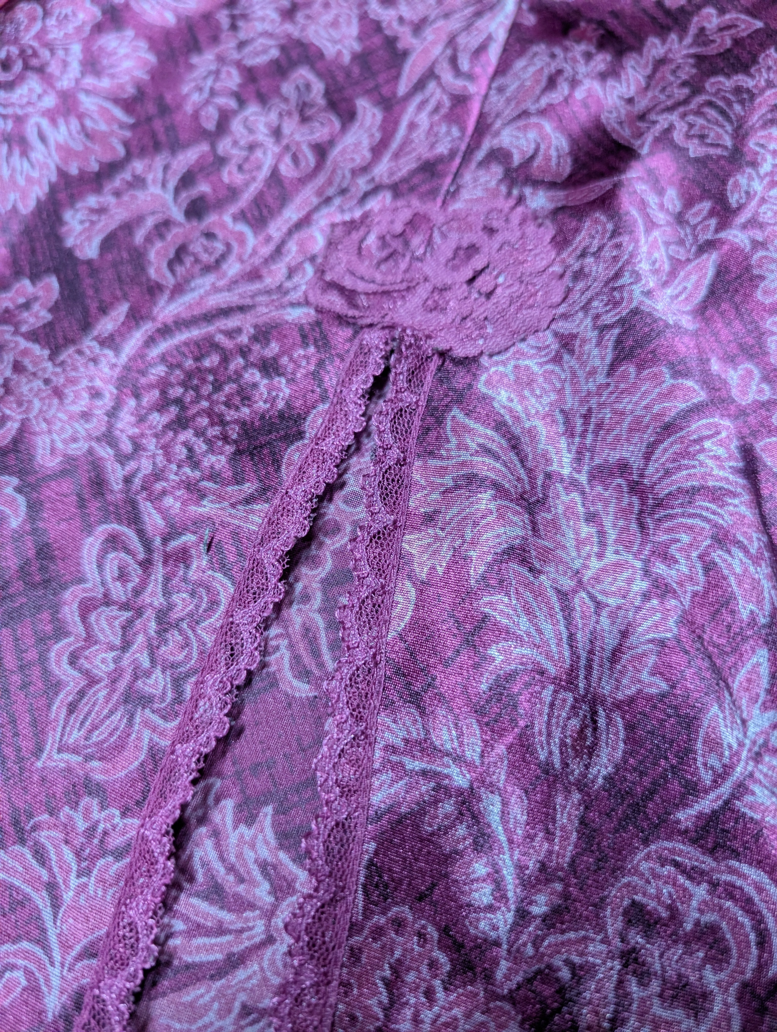 Groovy Magenta Floral Mini Slip Chemise Dress in XL