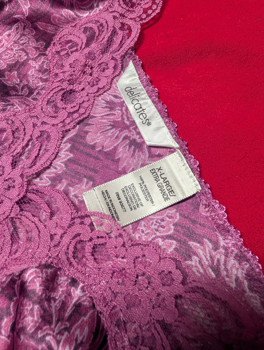 Groovy Magenta Floral Mini Slip Chemise Dress in XL