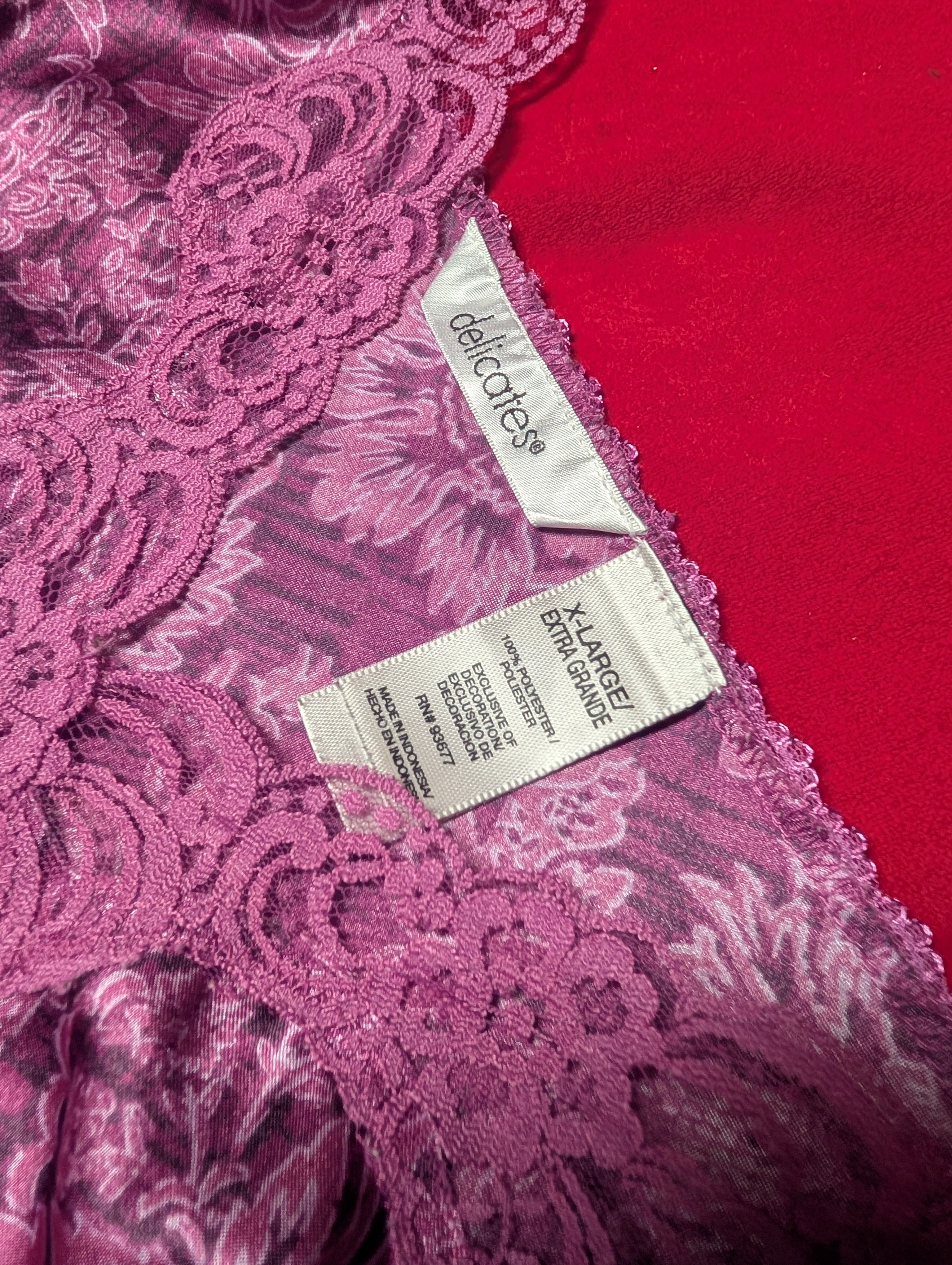Groovy Magenta Floral Mini Slip Chemise Dress in XL