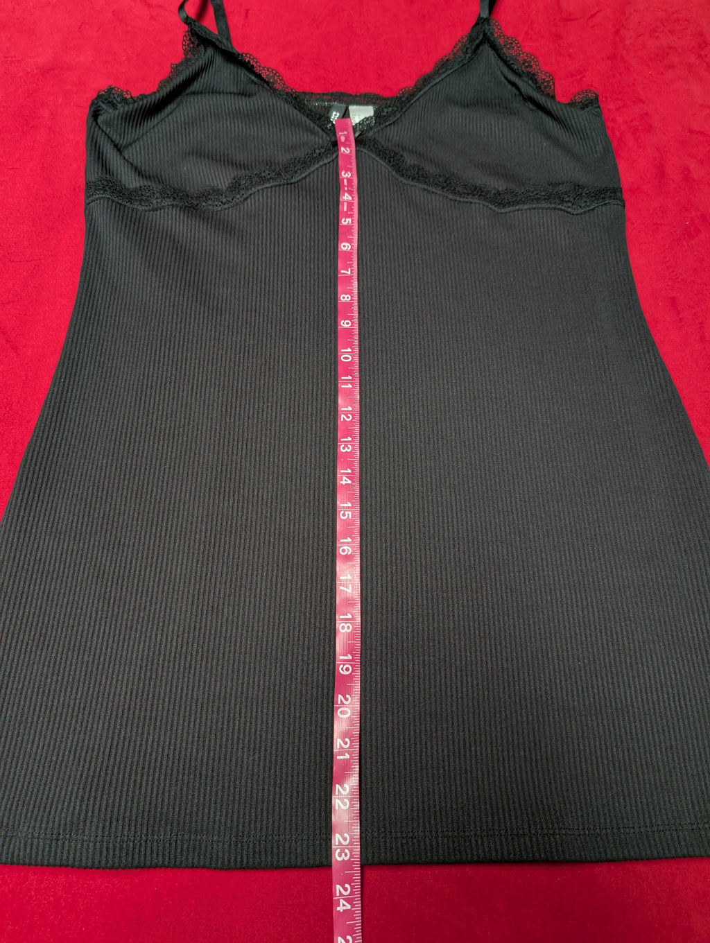 H&M Divided Lace Lined Ribbed Camisole Mini Dress in XL