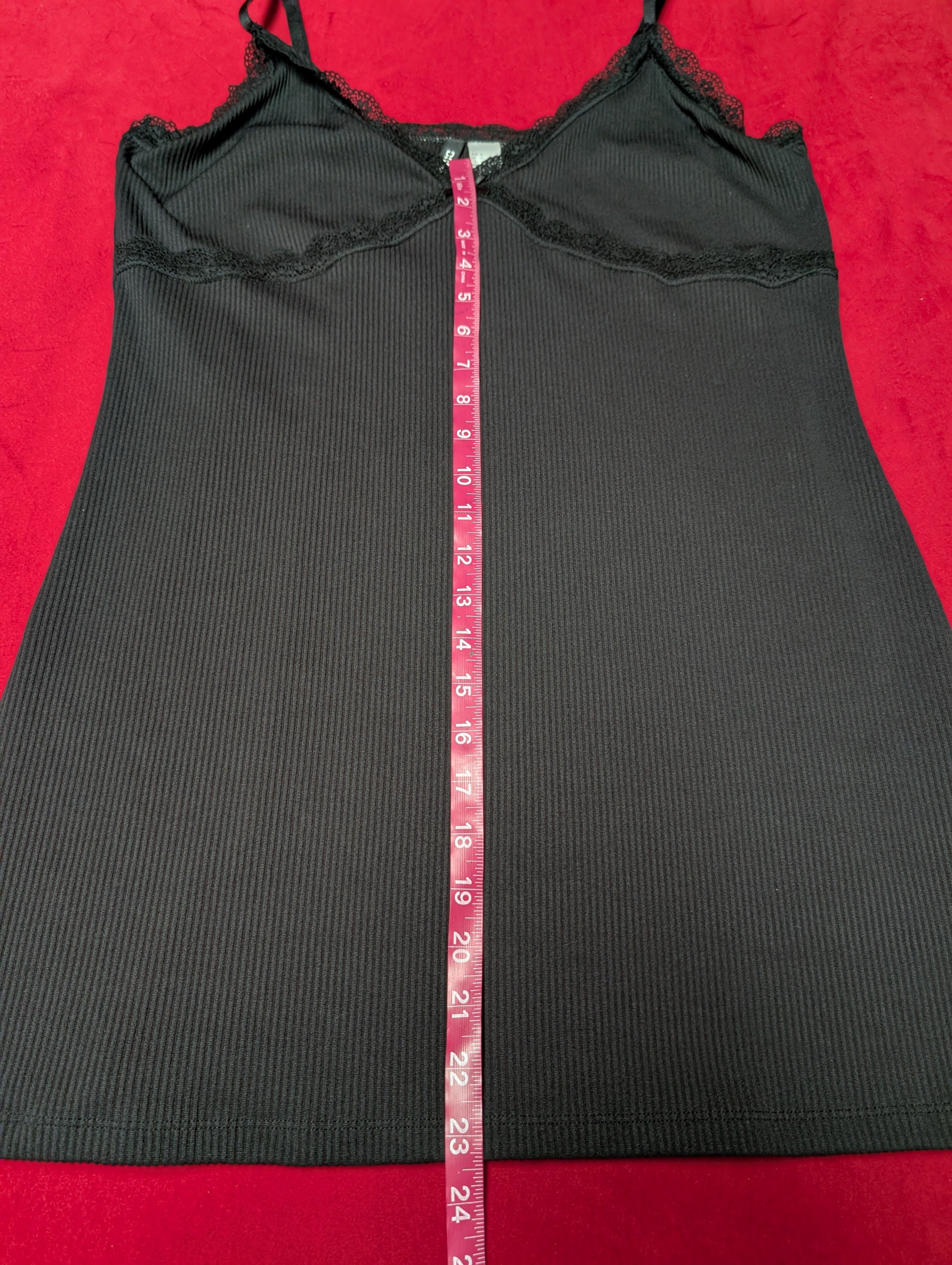 H&M Divided Lace Lined Ribbed Camisole Mini Dress in XL