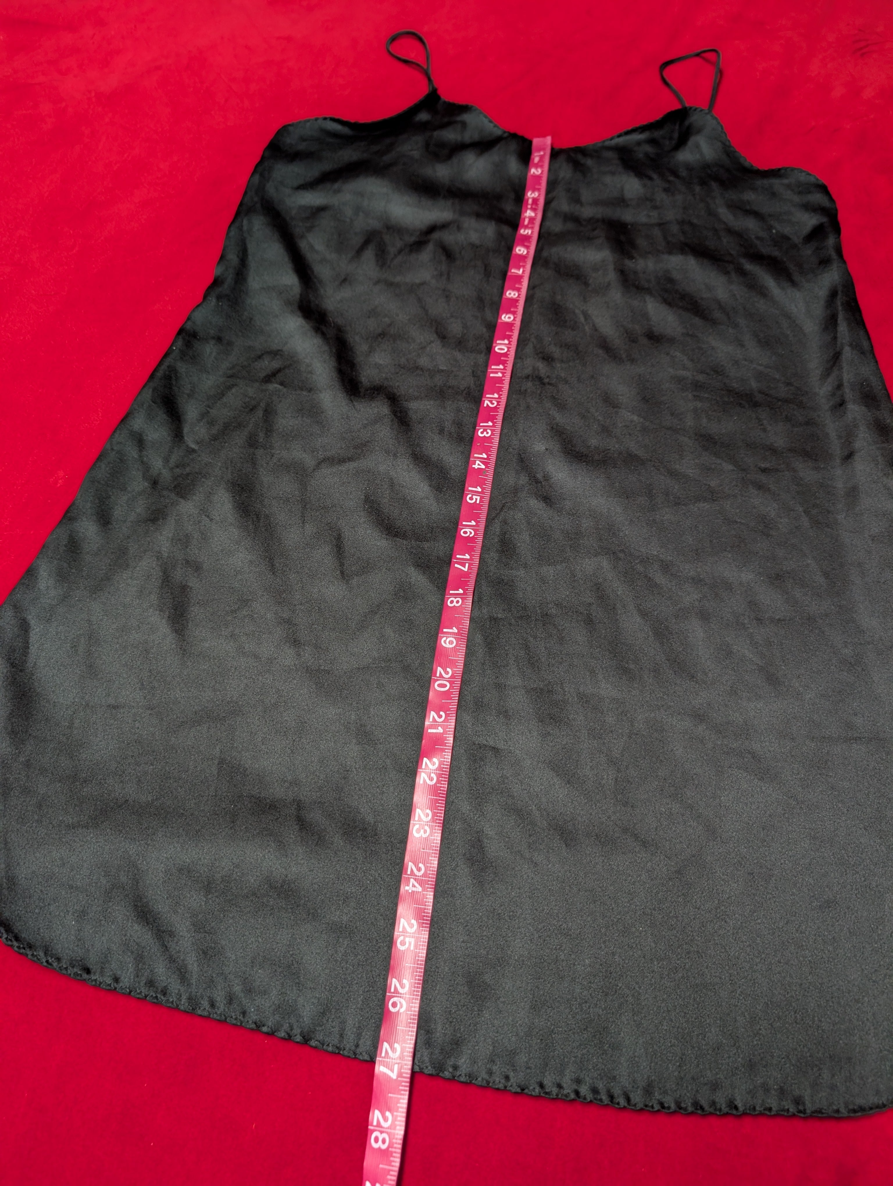 Sensual Fashion BlackSatin Mini Slip Dress in Large