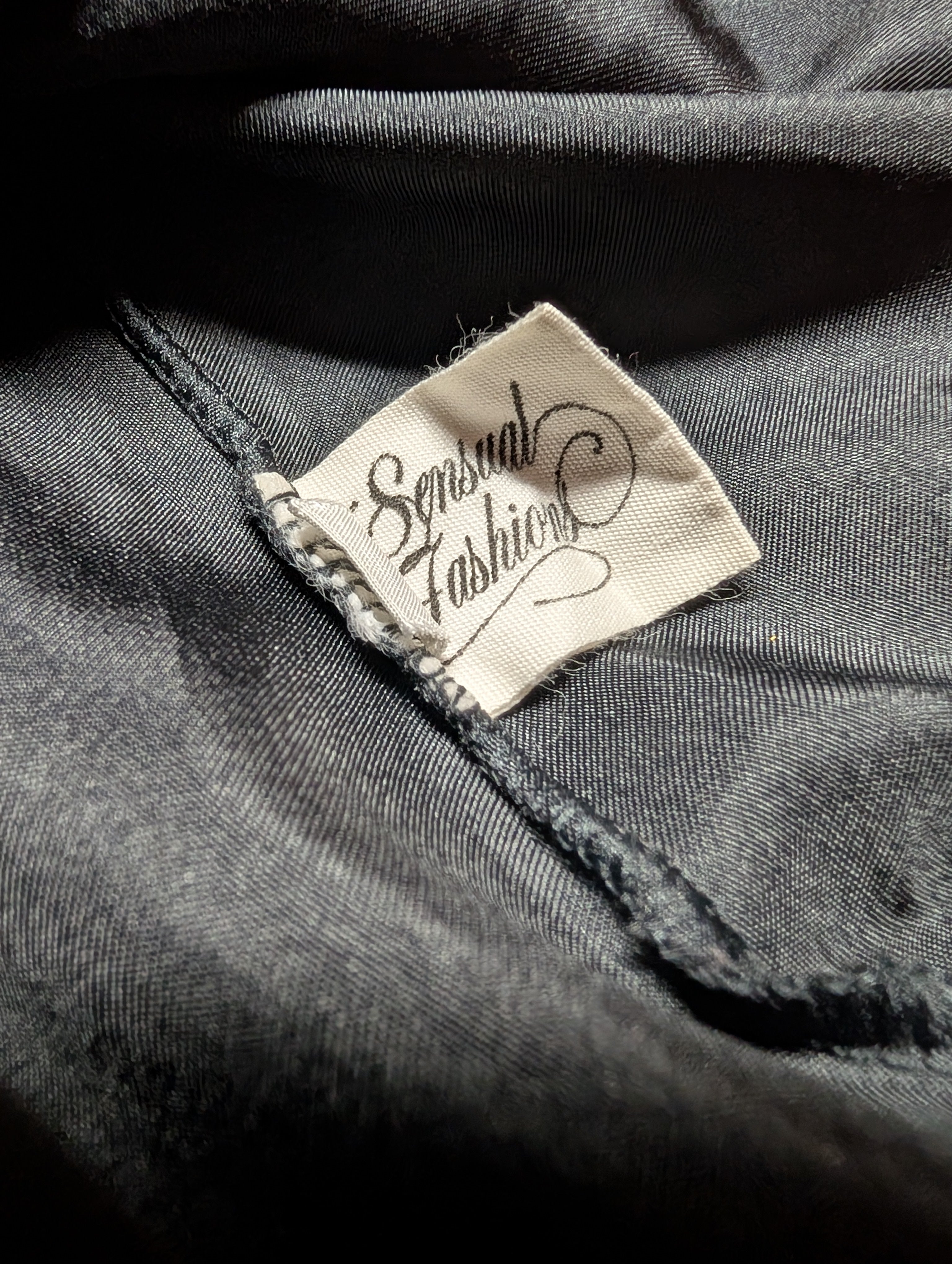 Sensual Fashion BlackSatin Mini Slip Dress in Large