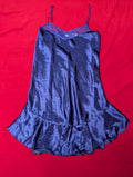Solange Vintage Indigo Purple Blue Satin Slip Chemise Dress in 2XL