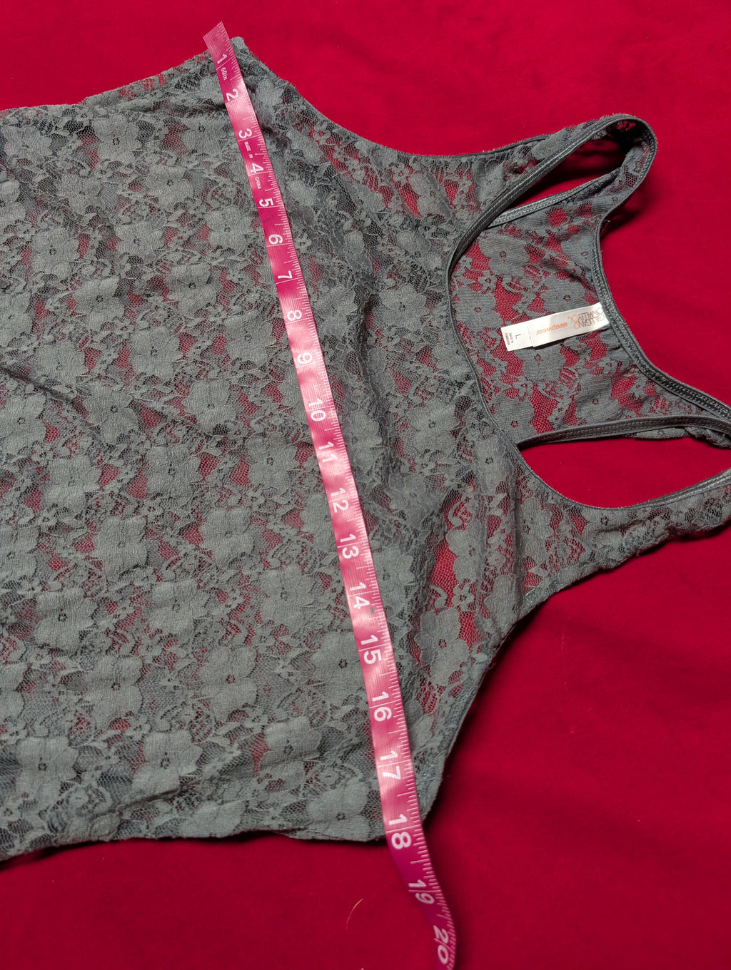 Gilligan & O'Malley Stretch Lace Slate Grey Sleep Dress & Robe Set in Large