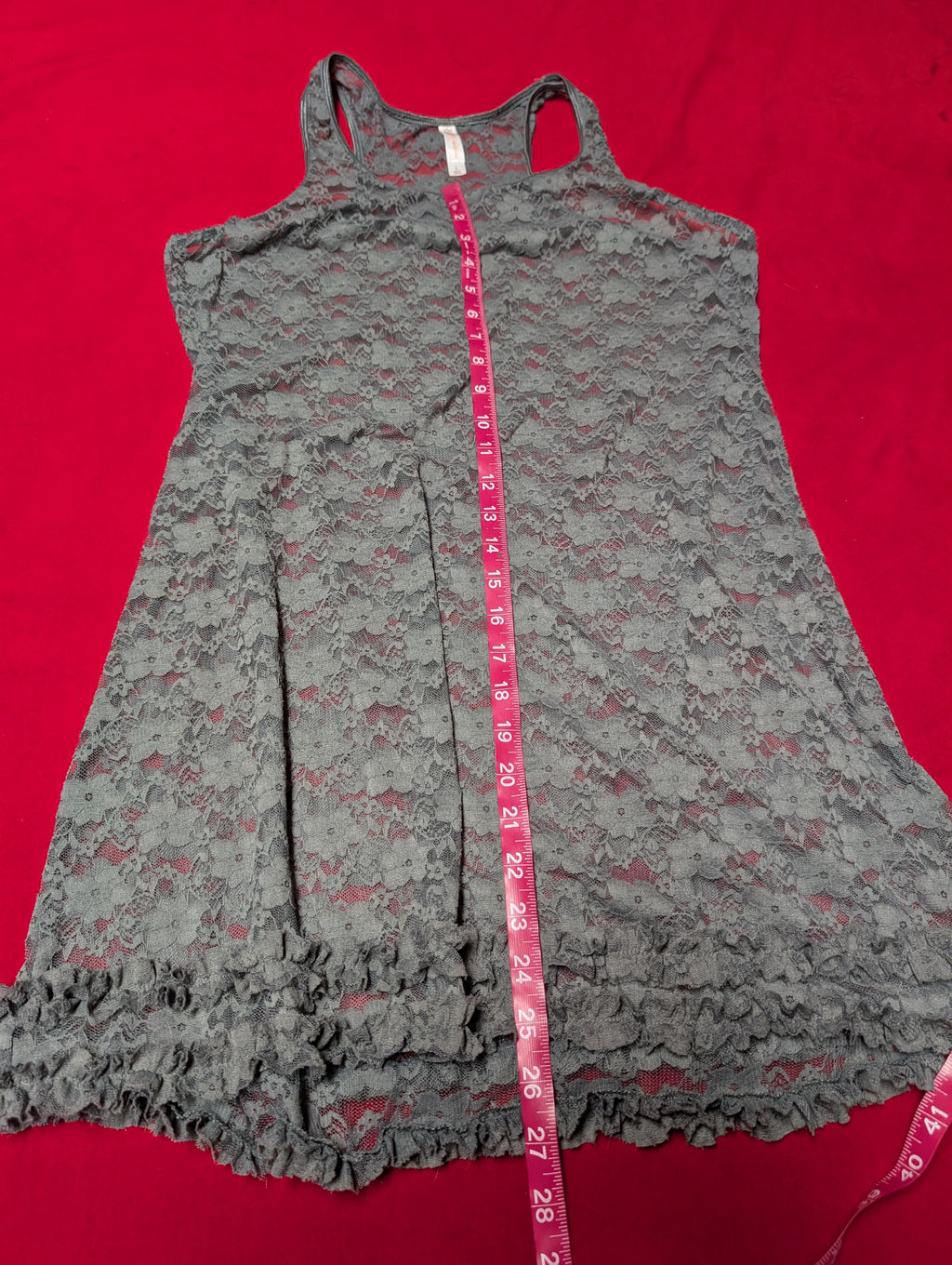 Gilligan & O'Malley Stretch Lace Slate Grey Sleep Dress & Robe Set in Large