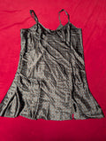 Y2K Dark Chocolate Floral Mini Satin Slip Chemise Dress in 3XL