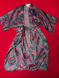 Vintage Jewel Tone Paisley Satin Robe in Medium