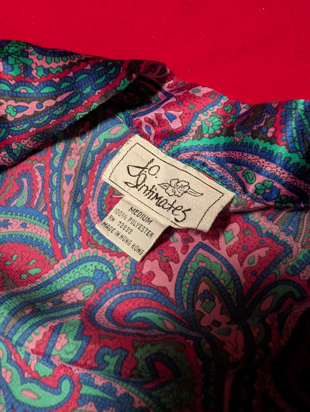 Vintage Jewel Tone Paisley Satin Robe in Medium