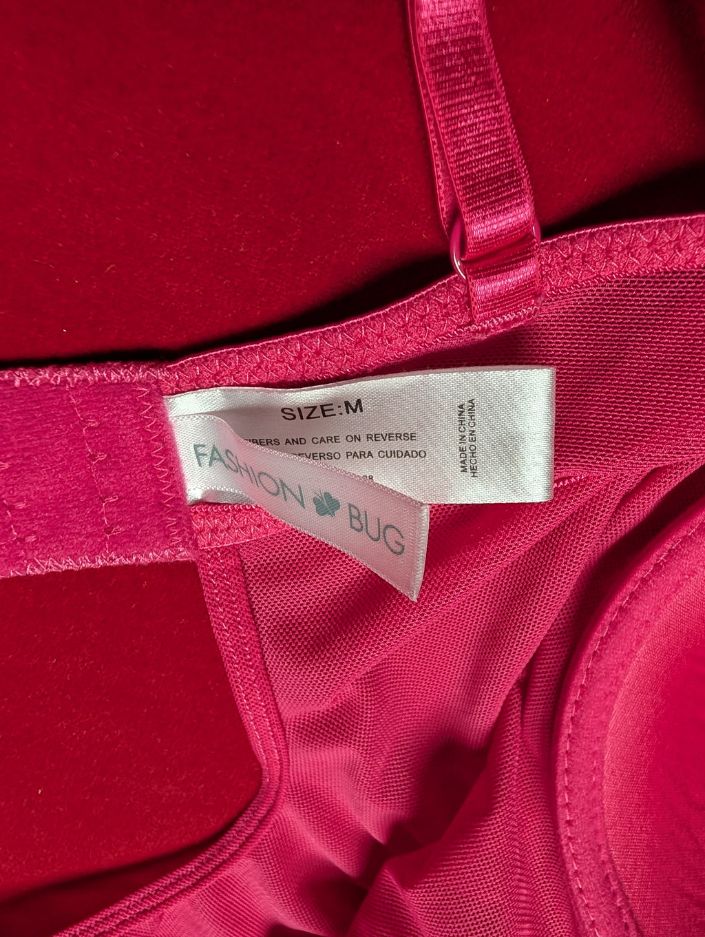 Y2K Fuchsia Pink Rosette Mesh Slip Chemise with Padded Cups in Medium