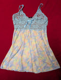Modern Sky Blue Lace & Rainbow Cloud Slip Chemise in Large