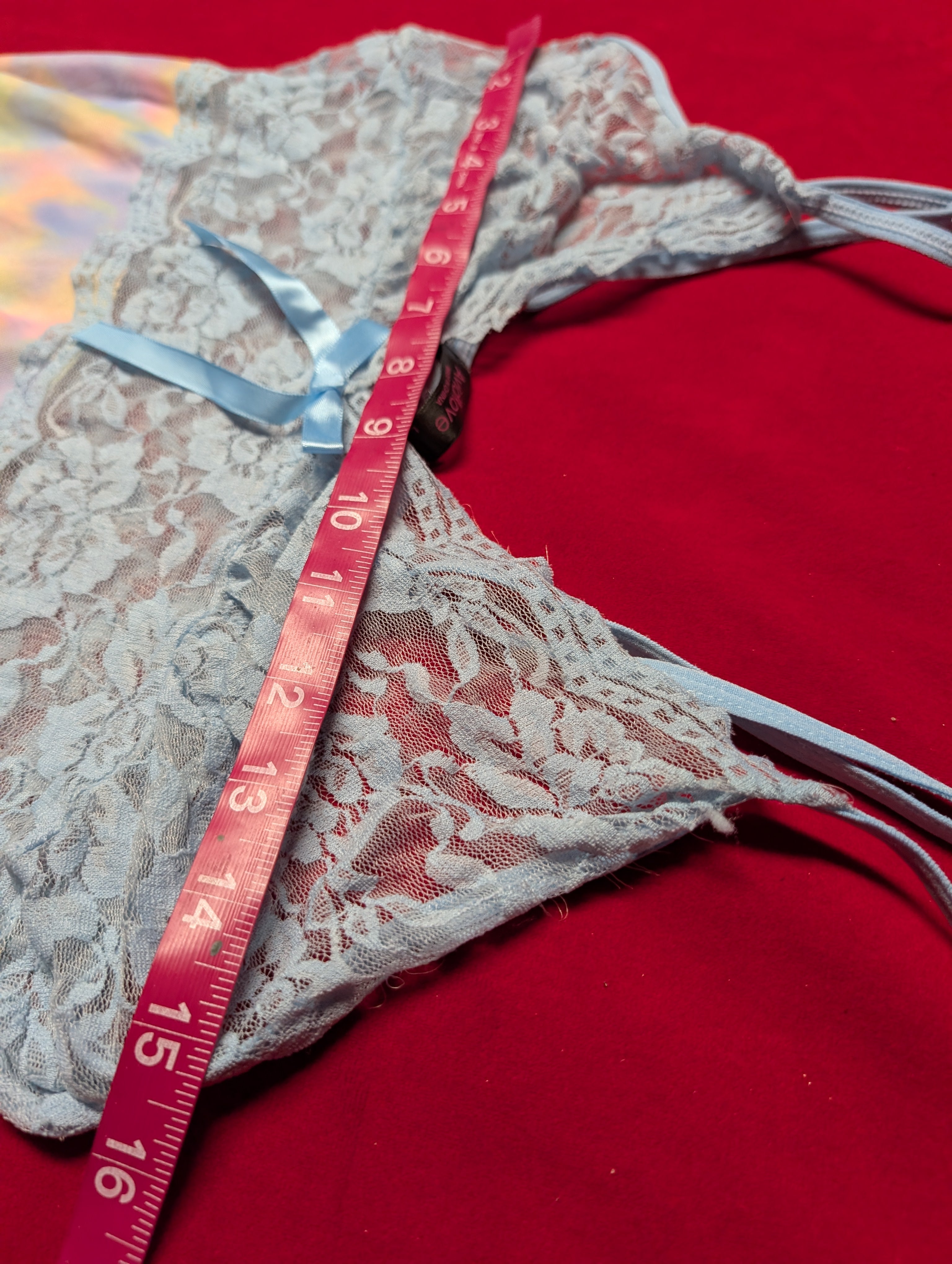 Modern Sky Blue Lace & Rainbow Cloud Slip Chemise in Large