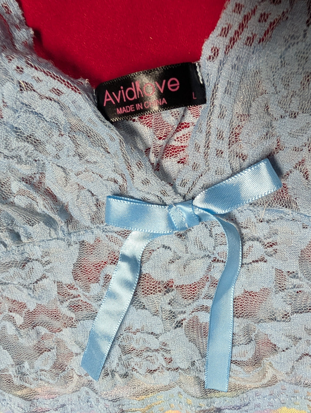 Modern Sky Blue Lace & Rainbow Cloud Slip Chemise in Large