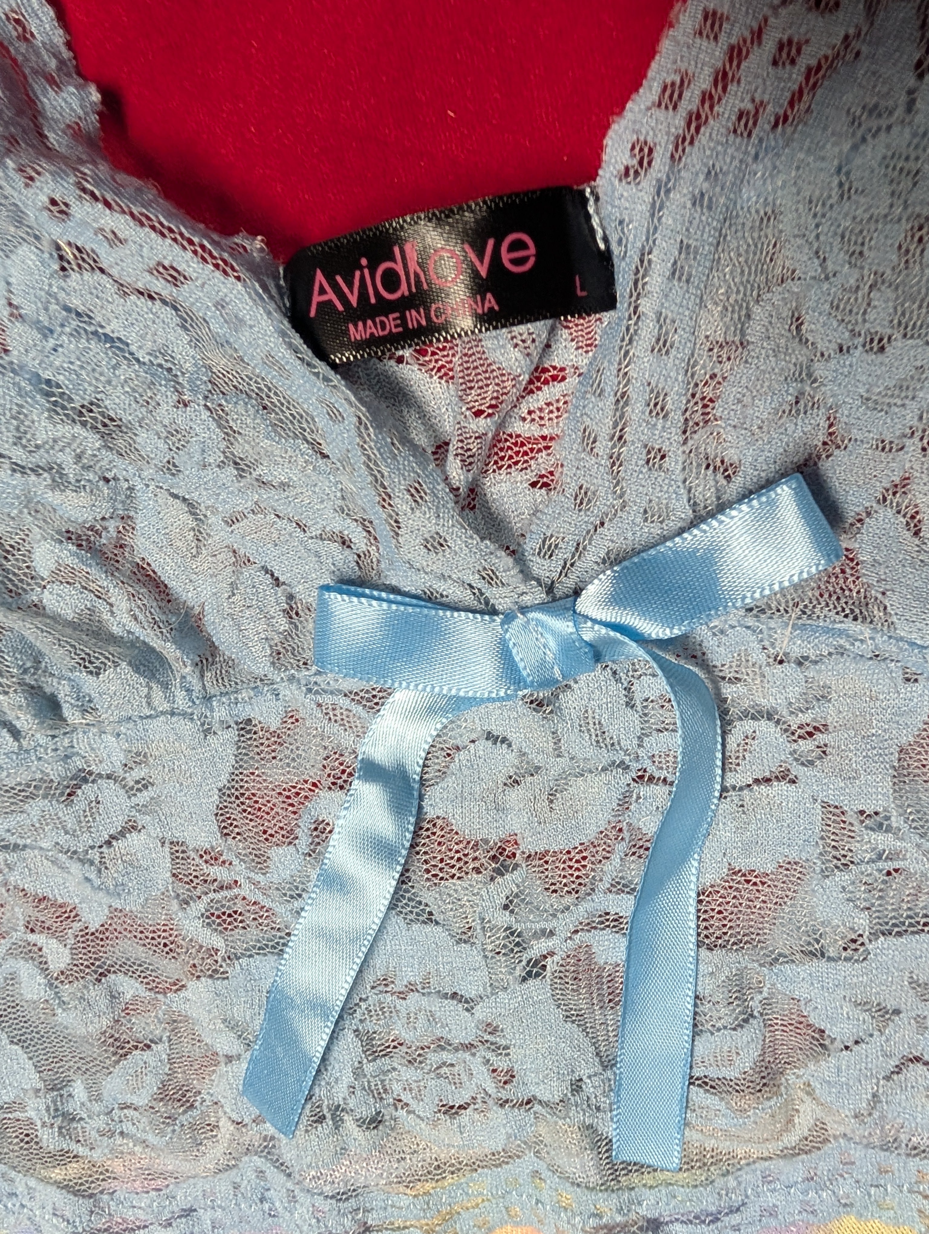 Modern Sky Blue Lace & Rainbow Cloud Slip Chemise in Large