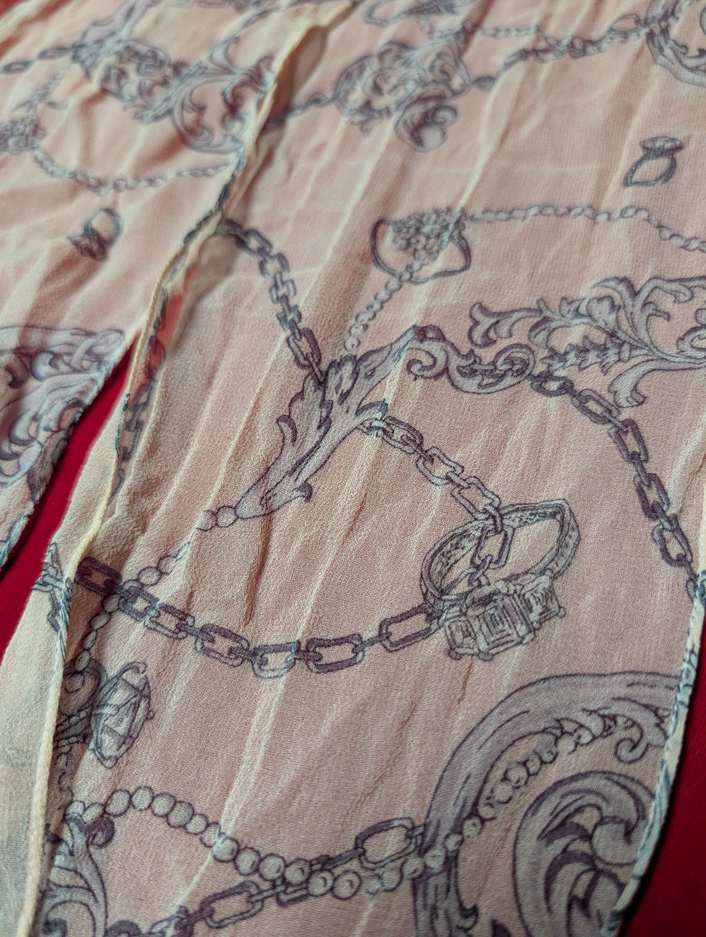 Baby Pink Jewelry Treasures Pattern Hair or Neck Scarf