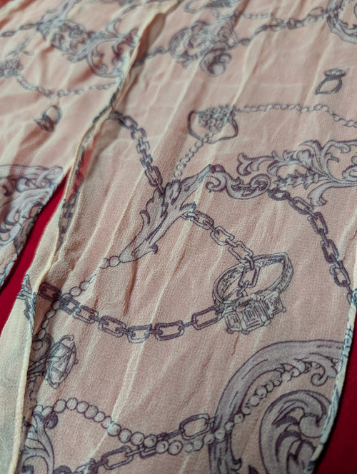 Baby Pink Jewelry Treasures Pattern Hair or Neck Scarf