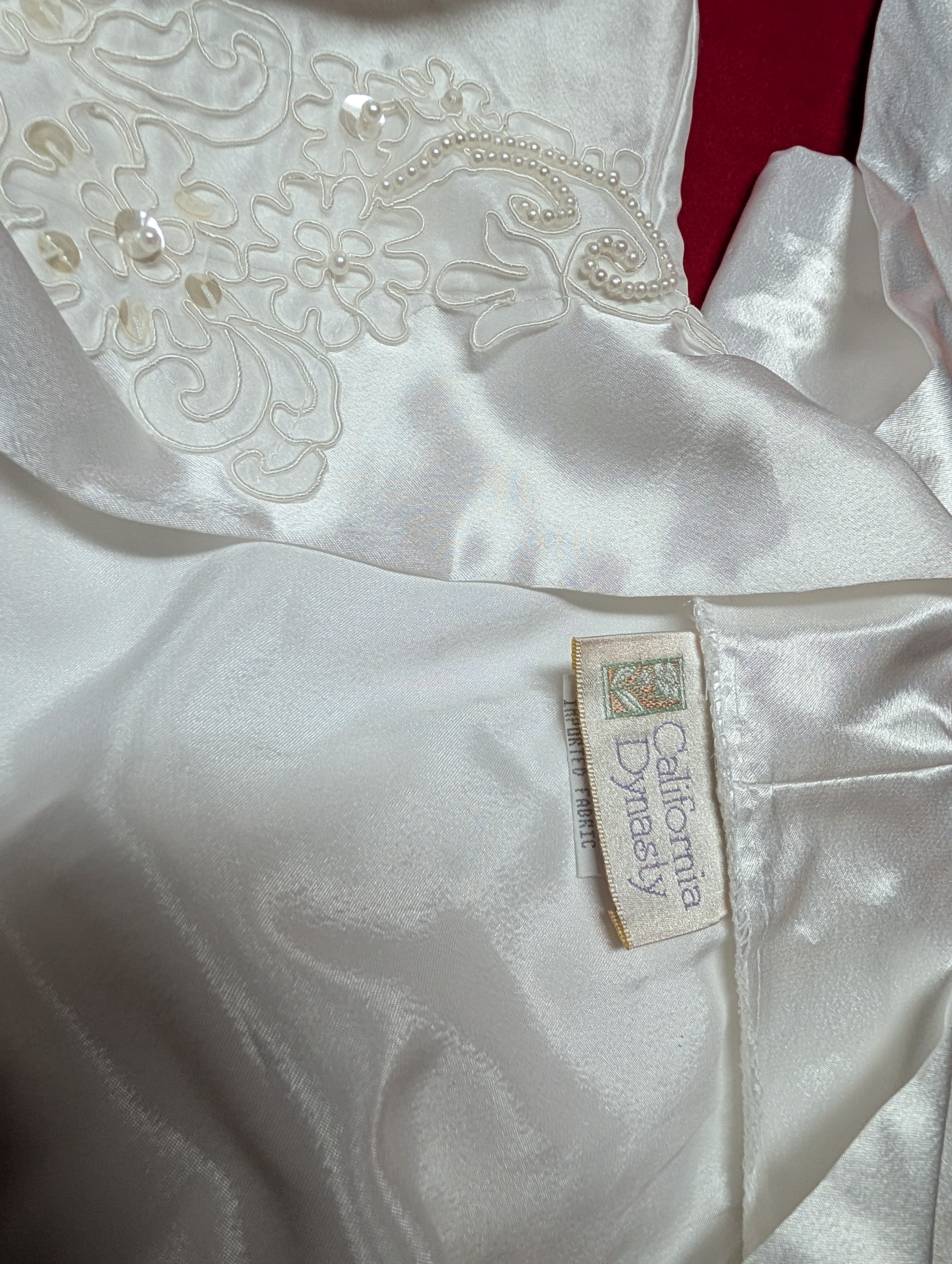 Vintage Off White Bridal Satin Strappy Babydoll Slip Chemise with Robe in Small