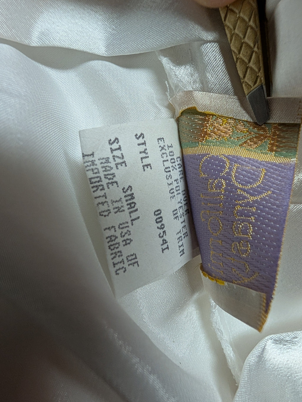 Vintage Off White Bridal Satin Strappy Babydoll Slip Chemise with Robe in Small