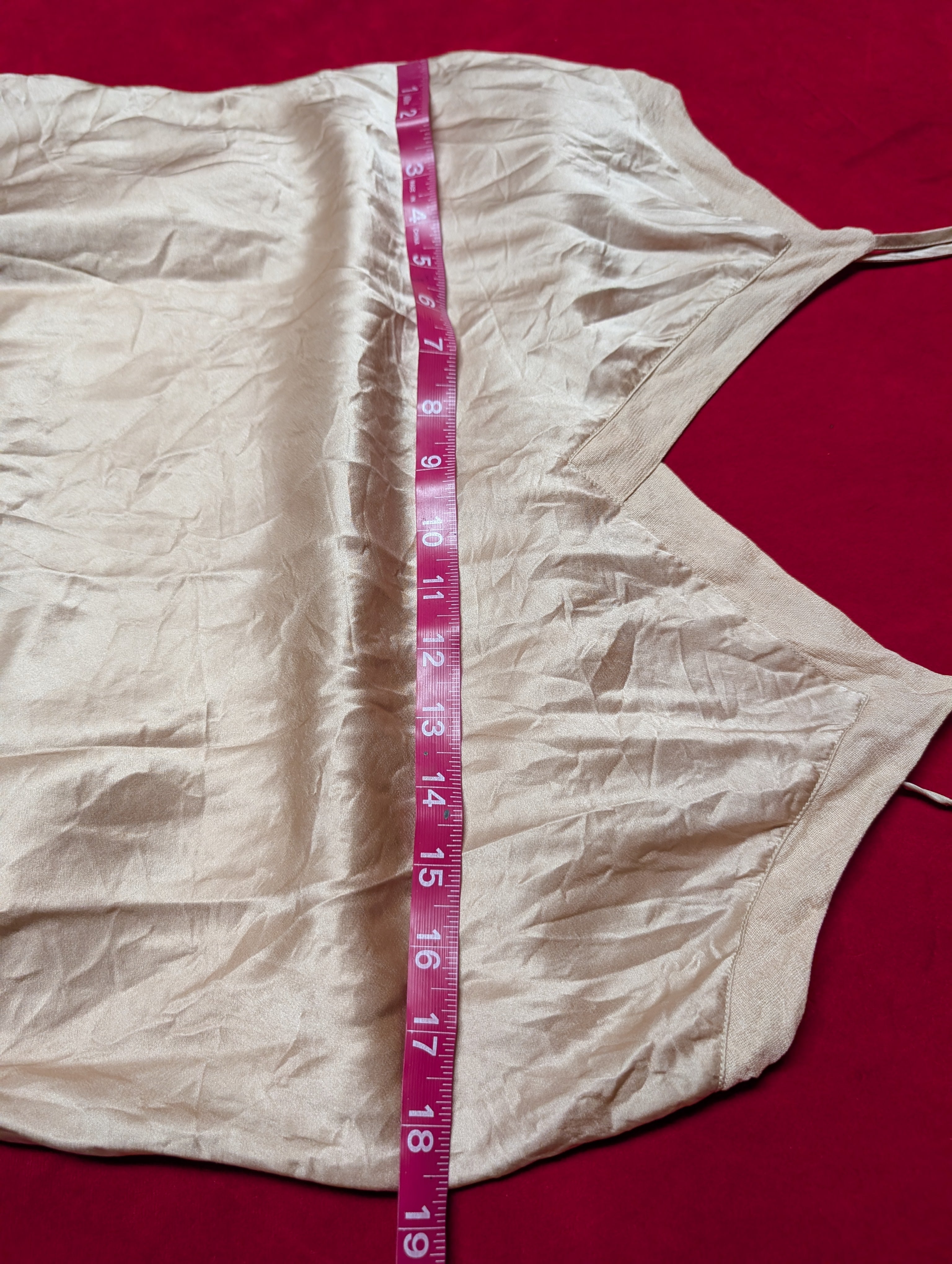 100% Silk Beige Camisole adn Short Pajama Sleep Set size M/L