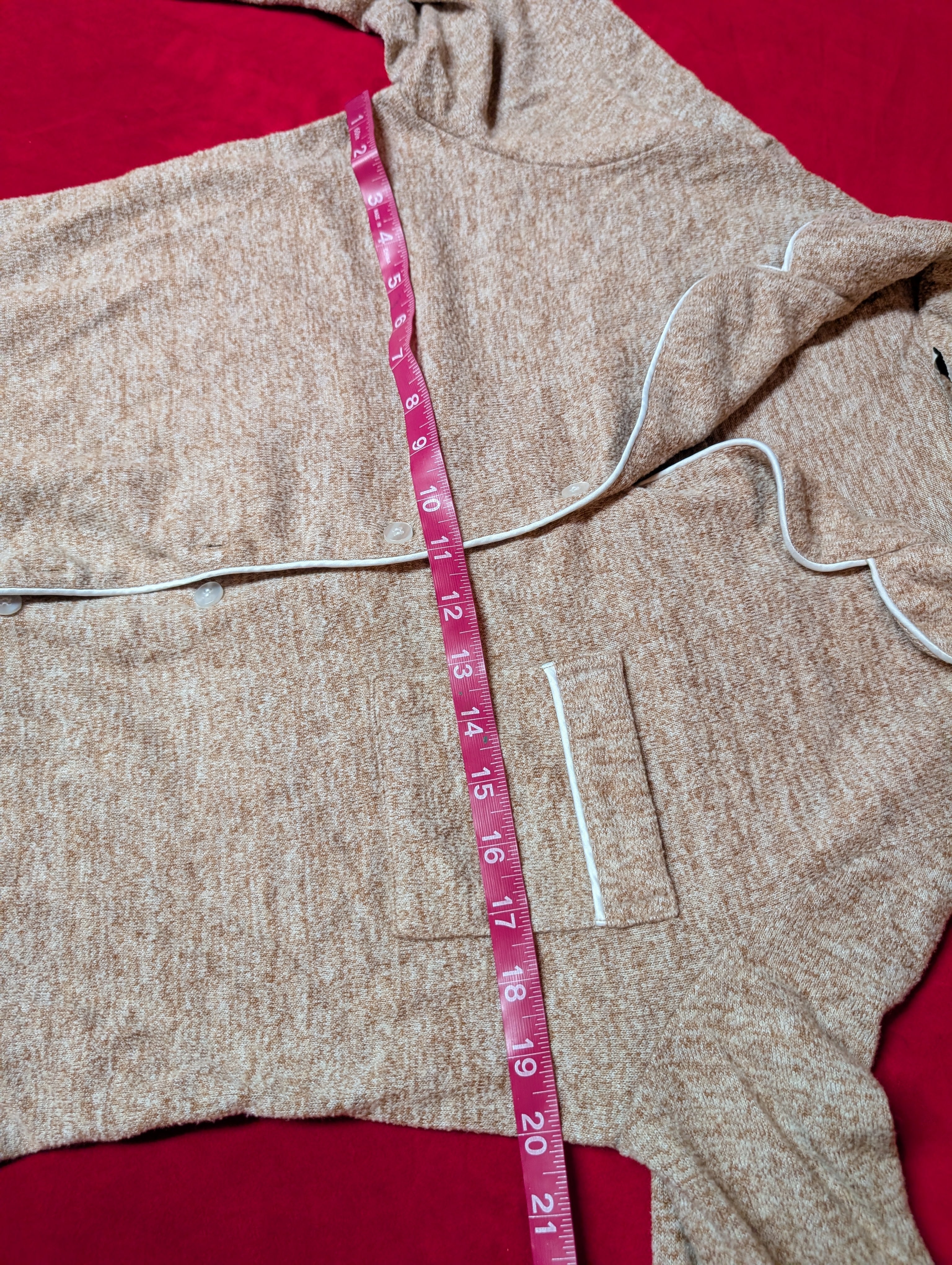Super Soft Heather Oatmeal Beige Long Pajama Set in Small