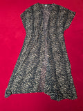 Short Sleeved Cheetah Animal Print Tie Front Robe in 2XL