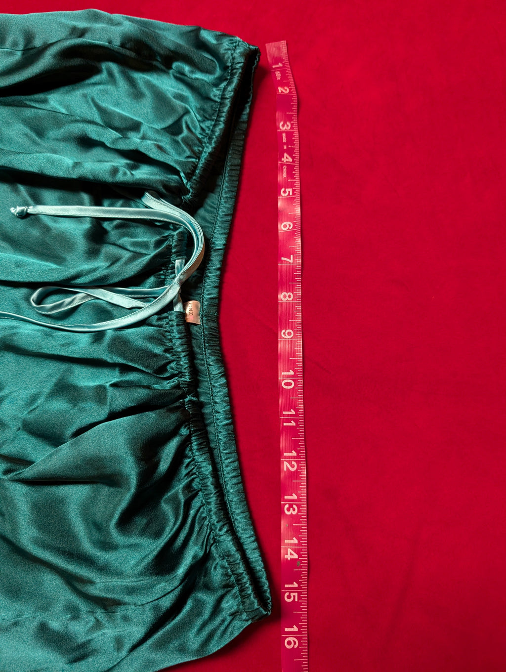 Deep Green Satin Long Pajama Set in XL