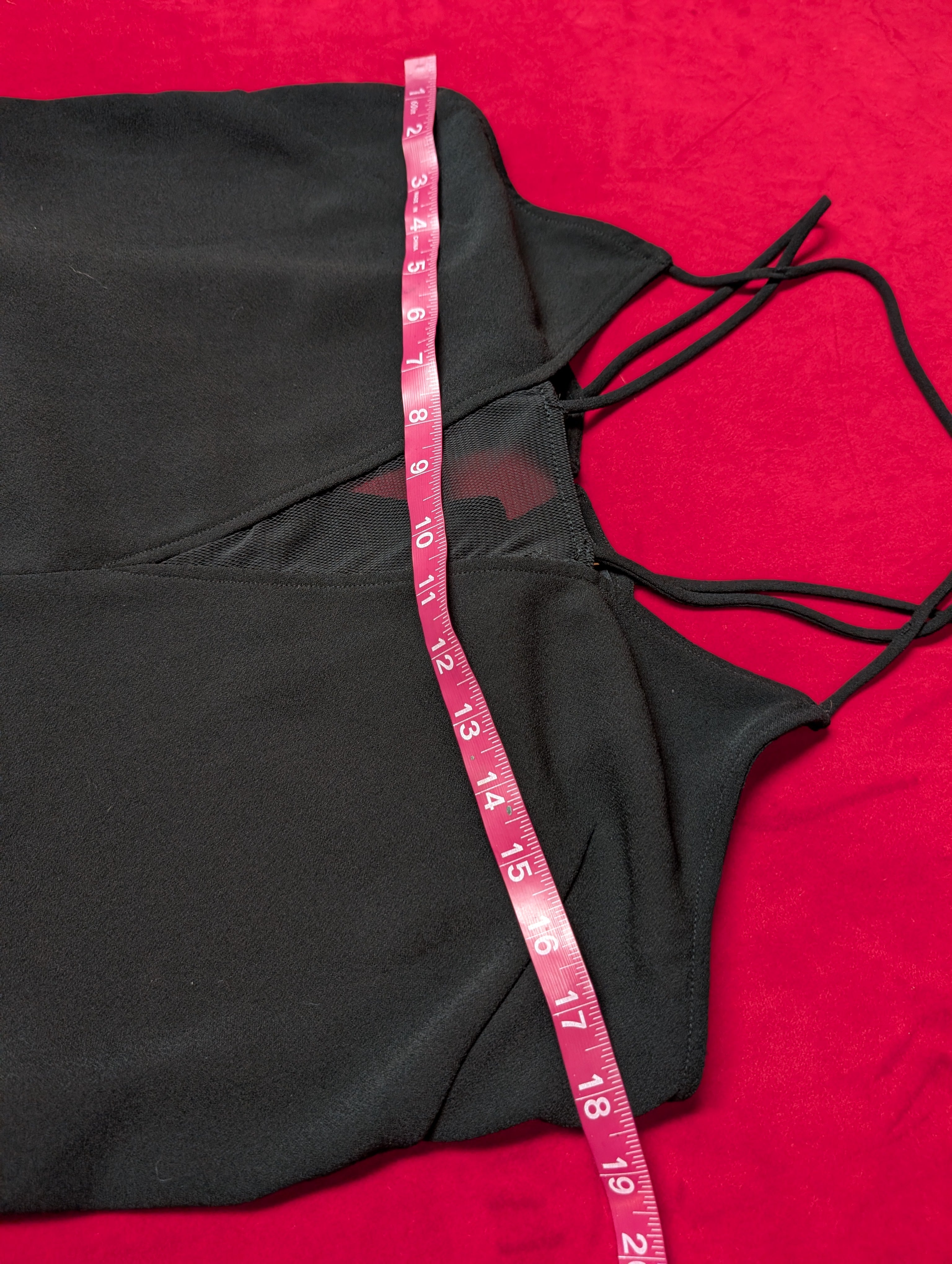H&M Mesh Panel Strappy Black Slip Dress in Small
